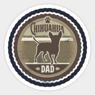 Chihuahua Dad - Distressed Chihuahua Silhouette Design Sticker